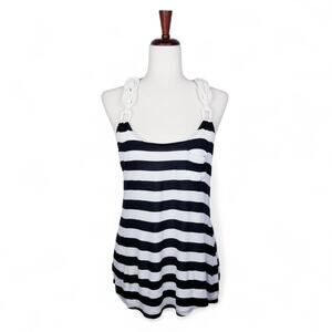 WITCHERY Black & White Viscose Nautical Knot Tank 202350 - Size Small